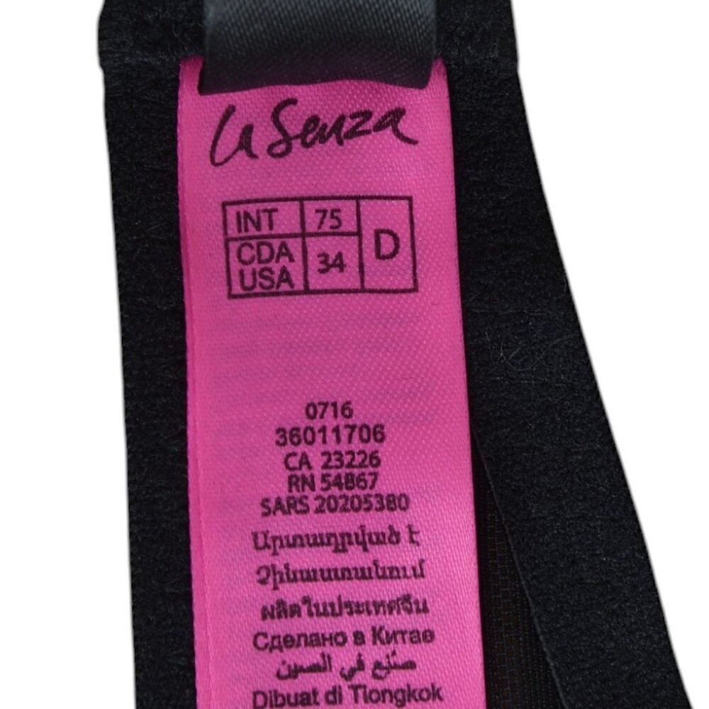 La Senza Black Lace Halter Bra 34D - Strappy Front Cage Detail Bralette - Picture 7 of 8